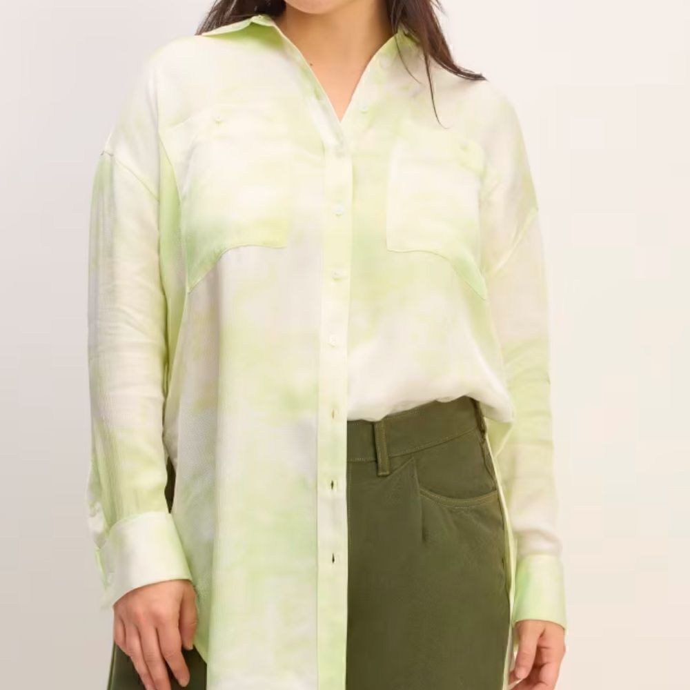 NWT-The Everlane x Marques' Almeida Satin Tie-Dye Shirt Size Small